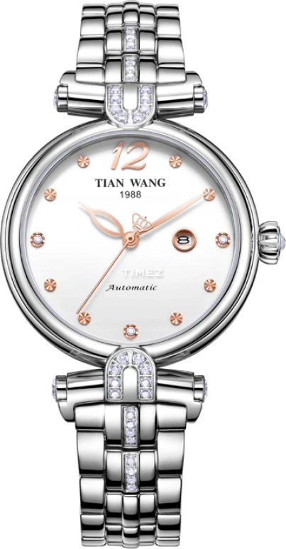 TianWang,Shine ,Stainless Steel,White,Automatic,Day,Sapphire,Crystal Glass,LS5990S,LS5990S.D.S.W