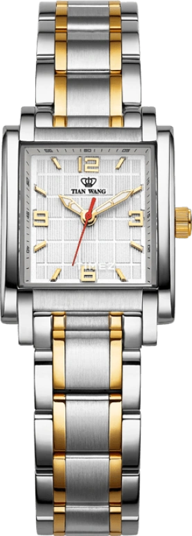 TianWang,Grace ,Stainless Steel,White,Quartz,Sapphire,Crystal Glass,Square,LS3619T