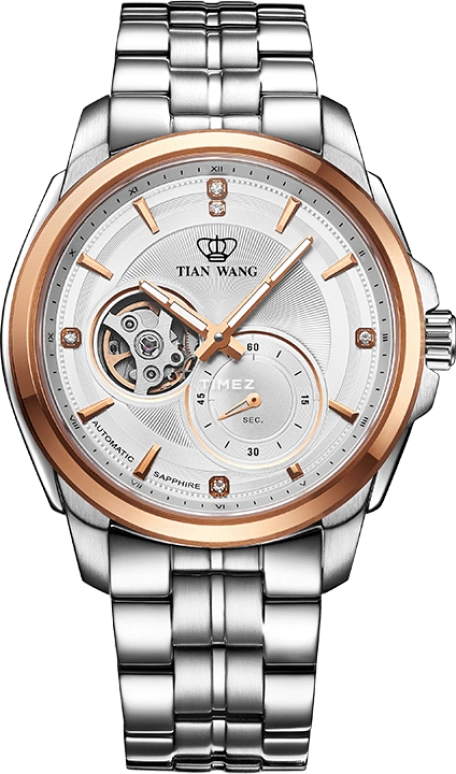 TianWang,MOUNTAINS ,Stainless Steel,White,Automatic,Sapphire,Glass,Round,GS51005TP,GS51005TP.D.S.S
