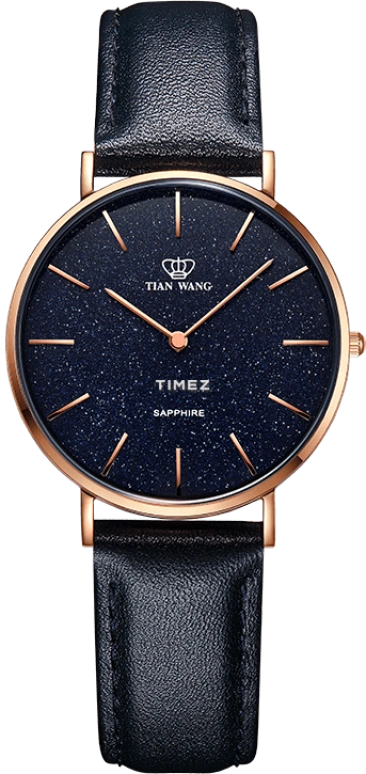 TianWang,TWINKLE ,Stainless Steel,Rose Gold,Blue,Quartz,Sapphire,Glass,Round,LS3851P,LS3851P-F