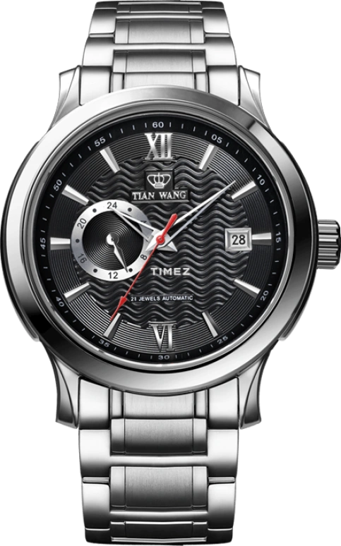 TianWang,Round Times ,Stainless Steel,Black,Automatic,Day,Sapphire,Crystal Glass,GS5591S,GS5591S/DD