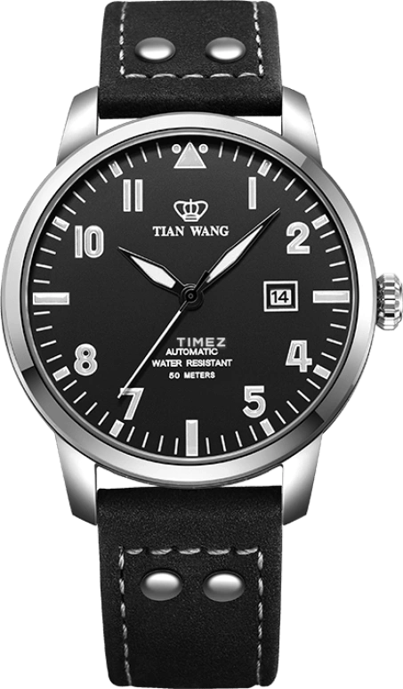 TianWang,Other ,Stainless Steel,Black,Automatic,Day,Sapphire,Glass,GS5928S,GS5928S/D-B