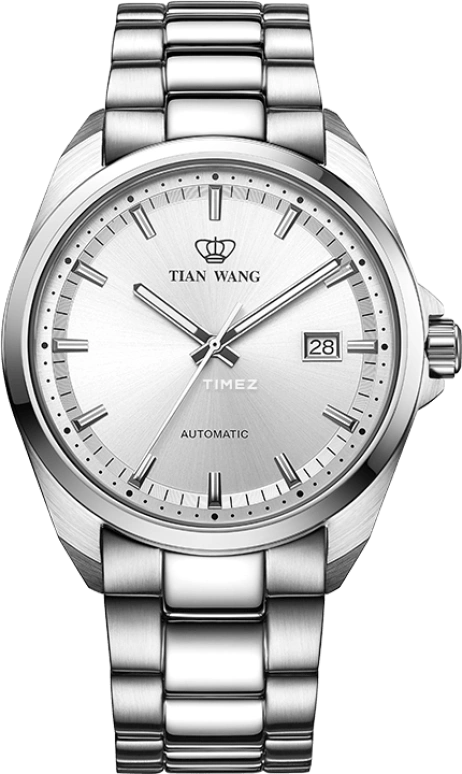 TianWang,MOUNTAINS 42mm,42mm,Stainless Steel,White,Automatic,Day,Sapphire,Glass,GS5976S,GS5976S.D.S.W