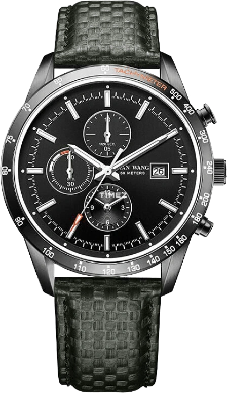 TianWang,Other ,Stainless Steel,Black,Quartz,Chronograph,Day,GS51007B,GS51007B.4D.LE.B