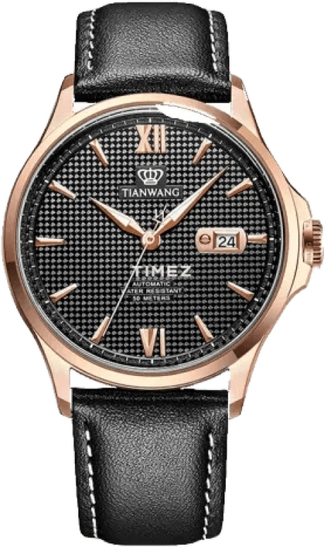 TianWang,MOUNTAINS ,Stainless Steel,Rose Gold,Black,Automatic,Day,Sapphire,Crystal Glass,GS51157P,GS51157P.D.LB.B