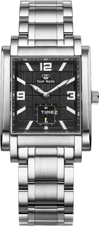 TianWang,Grace ,Stainless Steel,Black,Quartz,Sapphire,Crystal Glass,Rectangular,GS3619S