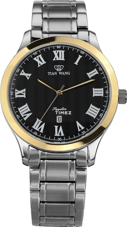 TianWang,Other ,Stainless Steel,Black,Quartz,Day,Sapphire,Glass,GS3686T,GS3686T/D
