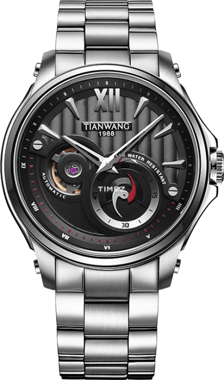 TianWang,INOVATION ,Stainless Steel,Black,Automatic,Sapphire,Crystal Glass,Round,GS51052CSB,GS51052CSB.D.S.B-2