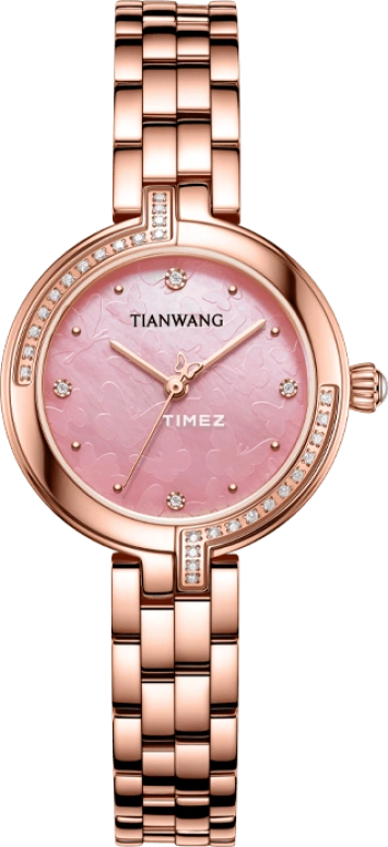 TianWang,Shine 27mm,27mm,Stainless Steel,Pink,Quartz,Crystal Glass,Round,LS31287P,LS31287P.P1.K