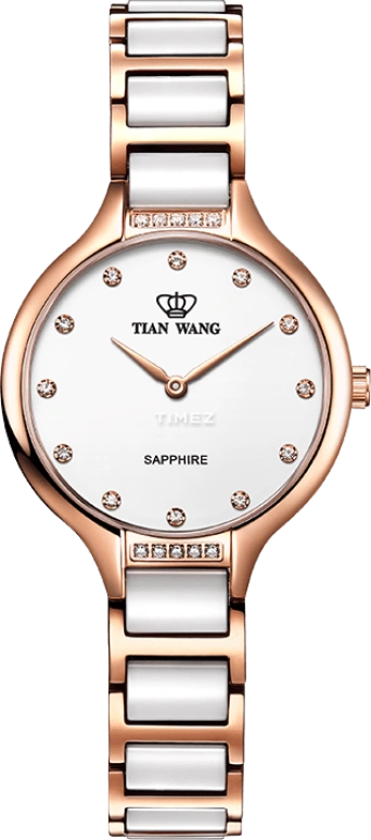 TianWang,MS 30mm,30mm,Stainless Steel,Rose Gold,White,Quartz,Sapphire,Glass,Round,LS31009P,LS31009P.CPW.W