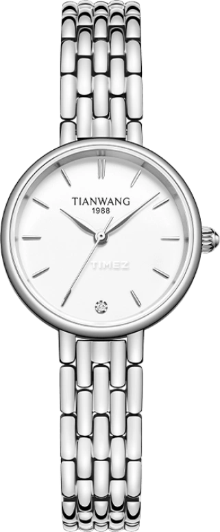 TianWang,Star 26mm,26mm,Stainless Steel,White,Quartz,Crystal Glass,Round,LS31348S,LS31348S.S.W