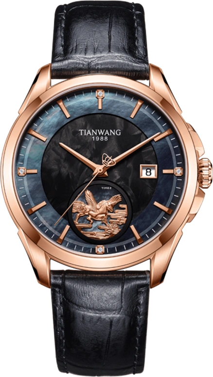 TianWang,Legend 43.20mm,43.20mm,Stainless Steel,Black,Automatic,Day,Sapphire,Crystal Glass,GS51151P,GS51151P.D.LB.KB