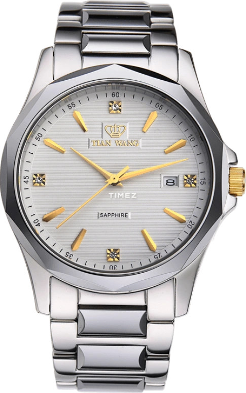 TianWang,Sea ,Stainless Steel,White,Quartz,Day,Sapphire,Glass,GS3673S,GS3673S/D
