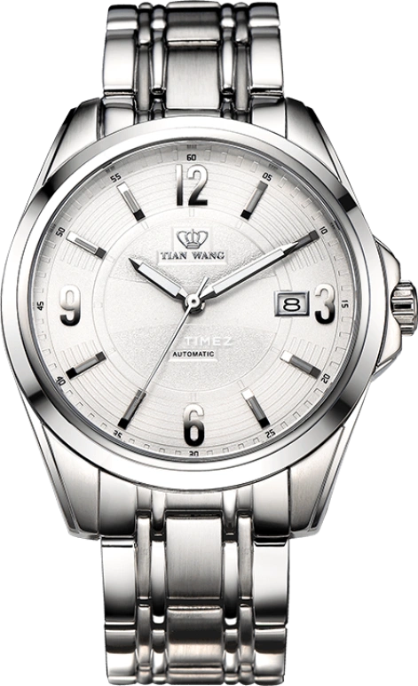 TianWang,Other ,Stainless Steel,White,Automatic,Day,Sapphire,Glass,GS5704S,GS5704S/D-A