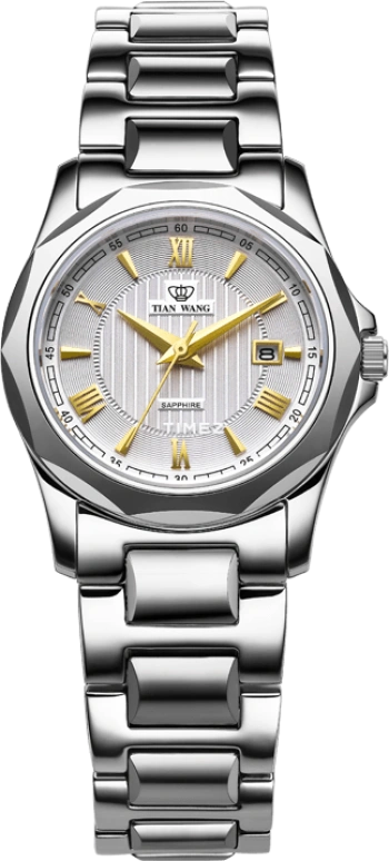 TianWang,Cardiac ,Stainless Steel,White,Quartz,Day,Sapphire,Crystal Glass,LS3681S,LS3681S/D-B