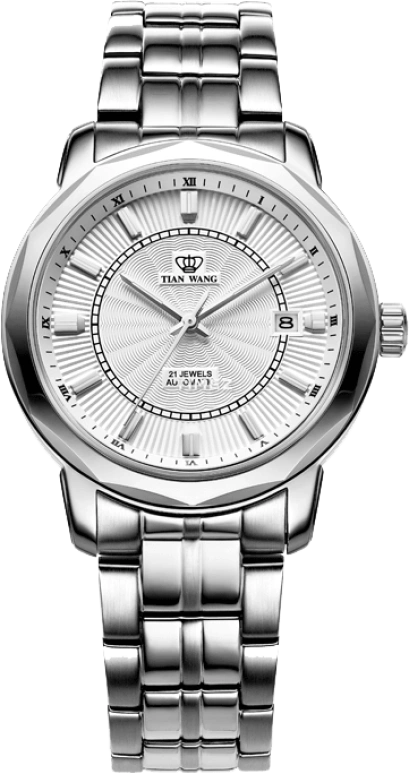 TianWang,Cardiac ,Stainless Steel,White,Automatic,Day,Sapphire,Glass,GS5666S,GS5666S/D