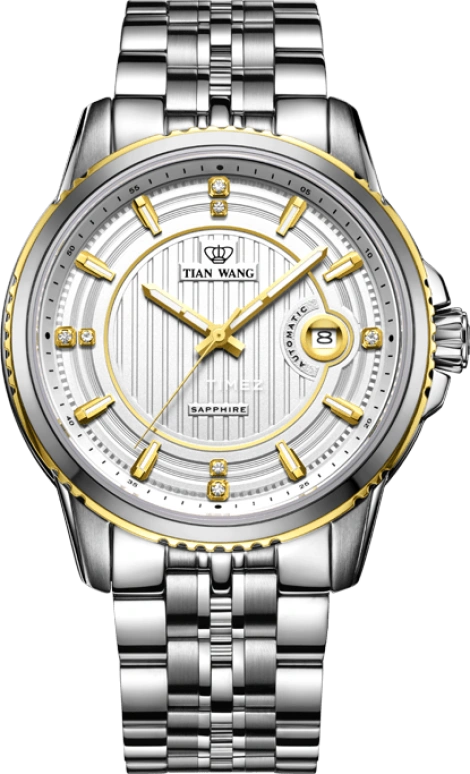 TianWang,Permanent ,Stainless Steel,White,Automatic,Day,Sapphire,Crystal Glass,GS5779T,GS5779T/D