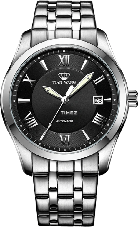 TianWang,MOUNTAINS 38mm,38mm,Stainless Steel,Black,Automatic,Day,Sapphire,Glass,GS5684S,GS5684S/D