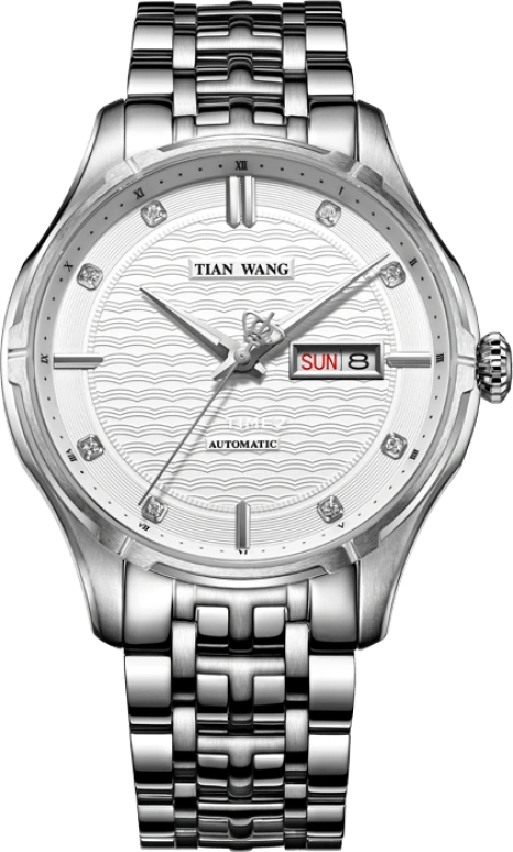 TianWang,Leader ,Stainless Steel,White,Automatic,Date,Day,GS5763S,GS5763S/DD-A-1