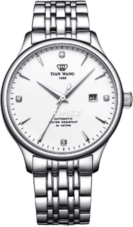 TianWang,Kunlun 41.50mm,41.50mm,Stainless Steel,White,Automatic,Day,Sapphire,Glass,GS5876S,GS5876S/D-A-1