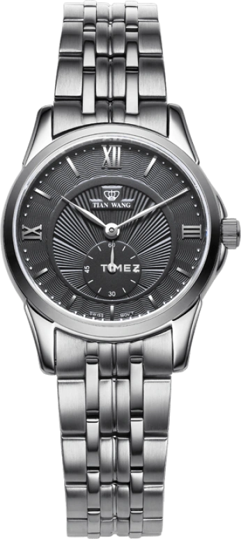 TianWang,Cardiac ,Stainless Steel,Black,Quartz,Sapphire,Crystal Glass,Round,LS3699S