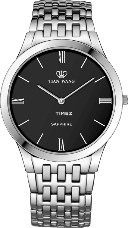 TianWang,Cardiac ,Stainless Steel,Black,Quartz,Sapphire,Glass,Round,GS3904S