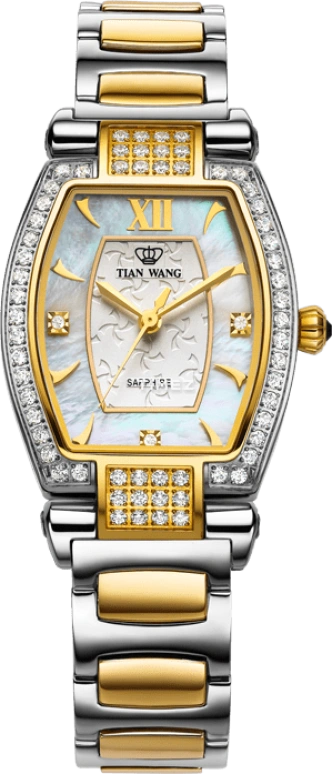 TianWang,Morbidezza ,Stainless Steel,White,Quartz,Sapphire,Glass,Tonneau,LS3663T