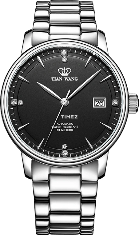 TianWang,Sea ,Stainless Steel,Black,Automatic,Day,Sapphire,Glass,GS51003S,GS51003S.D.S.B