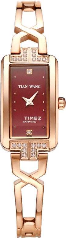 TianWang,Star ,Stainless Steel,Rose Gold,Wine Red,Quartz,Sapphire,Glass,Square,LS3853P,LS3853P-B
