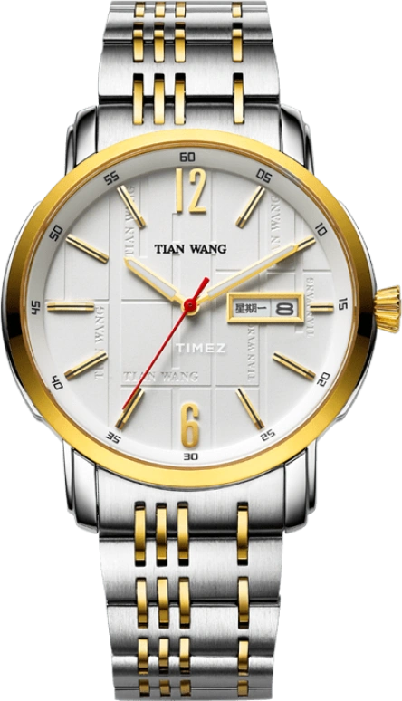 TianWang,Grace ,Stainless Steel,White,Quartz,Date,Day,Big Date,GS3637T,GS3637T/DD