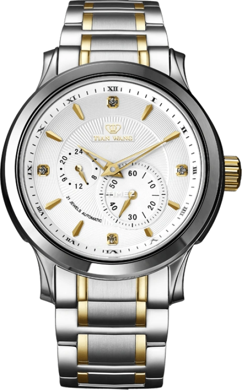 TianWang,Round Times ,Stainless Steel,White,Automatic,Sapphire,Crystal Glass,Round,GS5581T,GS5581T/DD