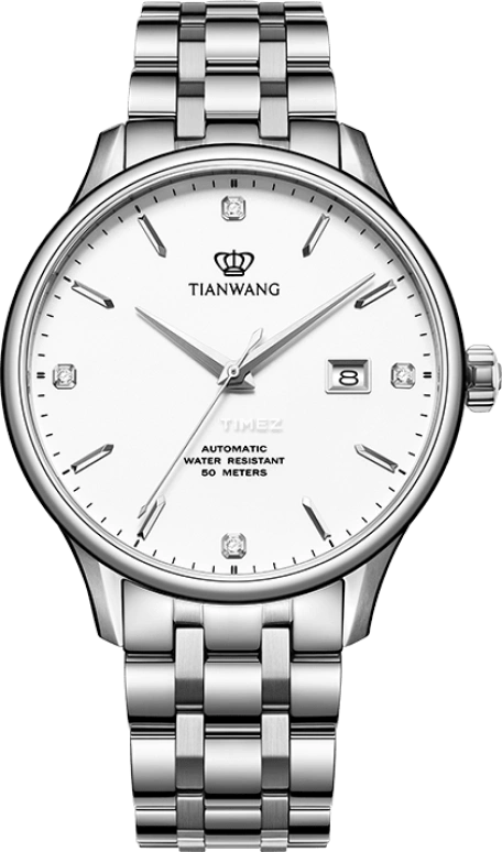 TianWang,Kunlun 42.50mm,42.50mm,Stainless Steel,White,Automatic,Day,Sapphire,GS51539S,GS51539S.D.S.W