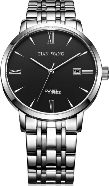 TianWang,Cardiac ,Stainless Steel,Black,Quartz,Day,Sapphire,Crystal Glass,GS3774S,GS3774S/D-B-1