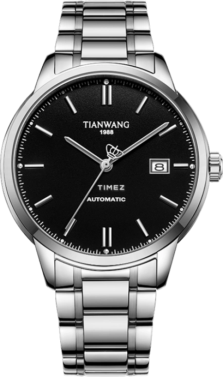 TianWang,Kunlun ,Stainless Steel,Black,Automatic,Day,Sapphire,GS51337S,GS51337S.D.S.B