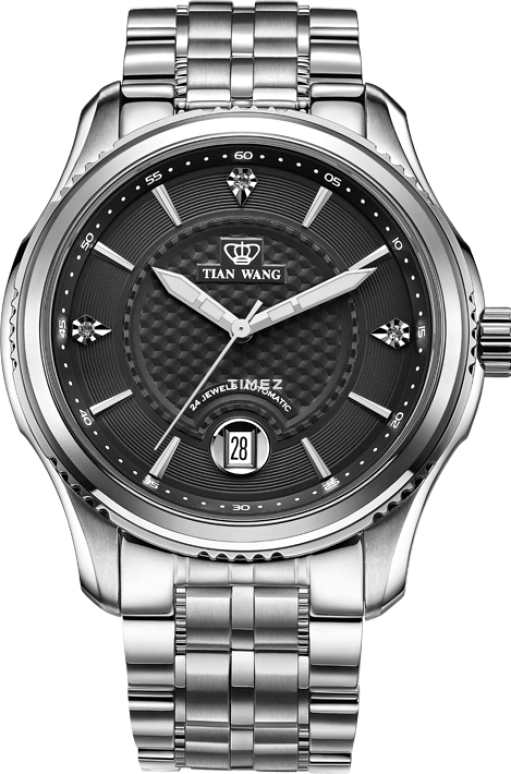 TianWang,Permanent ,Stainless Steel,Black,Automatic,Day,Sapphire,Crystal Glass,GS5712S,GS5712S/D-B