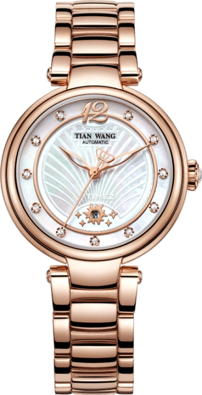 TianWang,Shine ,Stainless Steel,White,Automatic,Day,Sapphire,Glass,LS5869P,LS5869P/D