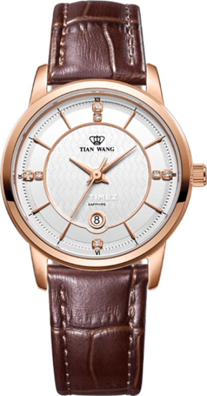 TianWang,Learned ,Stainless Steel,Rose Gold,White,Quartz,Day,Sapphire,Glass,LS3813P,LS3813P/D