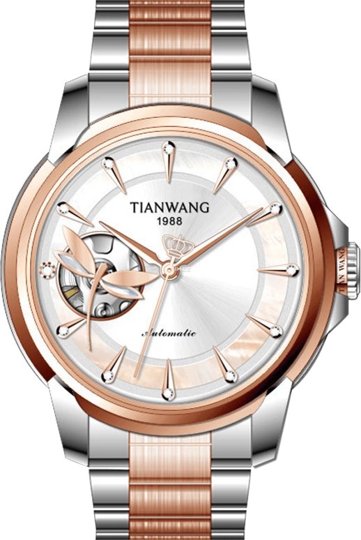 TianWang,Fille 35.50mm,35.50mm,Stainless Steel,Silver White,Automatic,Crystal Glass,Round,LS51031TP,LS51031TP.TP.S-A