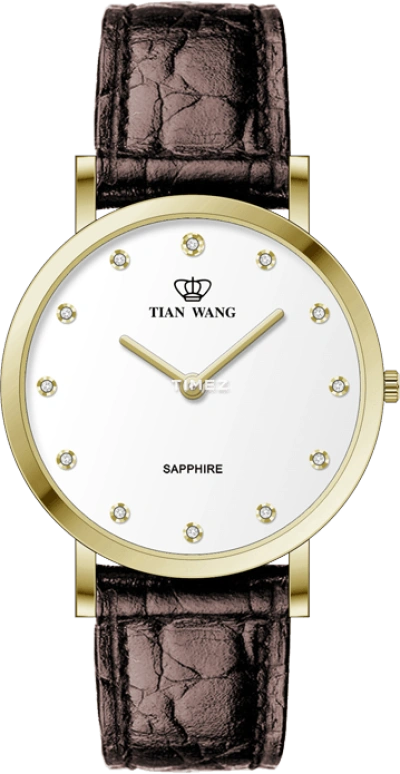 TianWang,Cardiac ,Stainless Steel,White,Quartz,Sapphire,Crystal Glass,Round,GS3891G