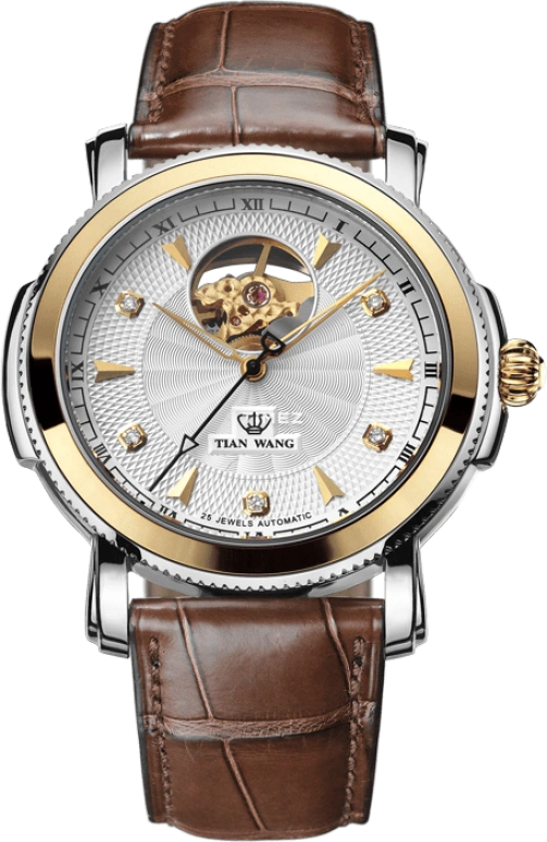 TianWang,Elite ,Stainless Steel,White,Automatic,Sapphire,Crystal Glass,Round,8698