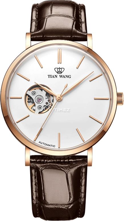TianWang,Kunlun 41mm,41mm,Stainless Steel,White,Automatic,Crystal Glass,Glass,Round,GS5992P,GS5992P.LC.W