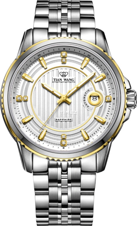TianWang,Permanent ,Stainless Steel,White,Automatic,Day,Crystal Glass,GS5779T,GS5779T/D-1