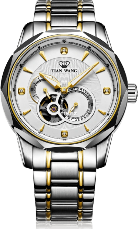 TianWang,Cardiac ,Stainless Steel,White,Automatic,Sapphire,Crystal Glass,Round,GS5771T,GS5771T/DD