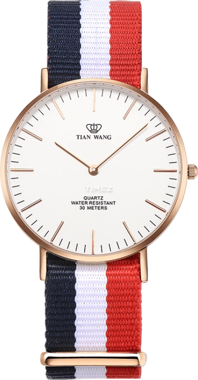 TianWang,TWINKLE ,Stainless Steel,White,Quartz,Sapphire,Glass,Round,LS3851P,LS3851P-B