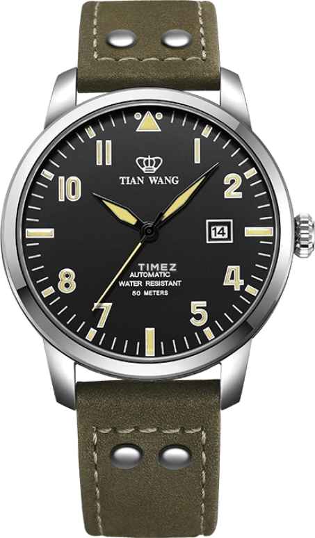 TianWang,Other ,Stainless Steel,Black,Automatic,Day,Sapphire,Glass,GS5928S,GS5928S/D-A