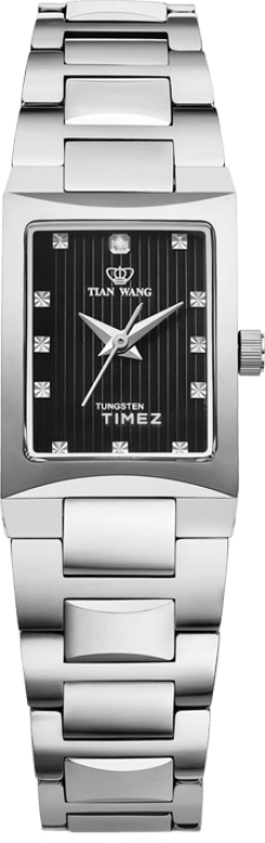 TianWang,Sharp ,Stainless Steel,Black,Quartz,Sapphire,Crystal Glass,Rectangular,LT3598N