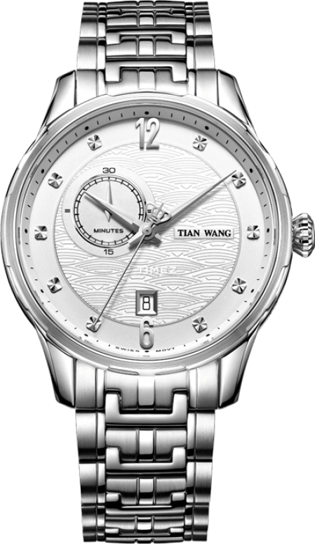 TianWang,Leader ,Stainless Steel,White,Quartz,Chronograph,Day,GS3761S,GS3761S/DD-A-1
