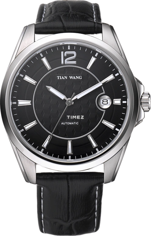 TianWang,Other ,Stainless Steel,Black,Automatic,Day,Hardlex,Glass,GS5753S,GS5753S/D-B
