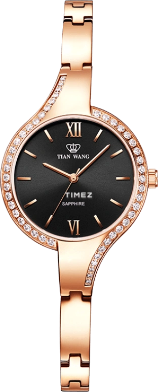 TianWang,Star ,Stainless Steel,Rose Gold,Black,Quartz,Sapphire,Crystal Glass,Round,LS31017P,LS31017P.P.B