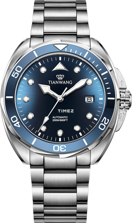 TianWang,Bluefin 43mm,43mm,Stainless Steel,Blue,Automatic,Day,Sapphire,GS201391SU,GS201391SU.D.S.U